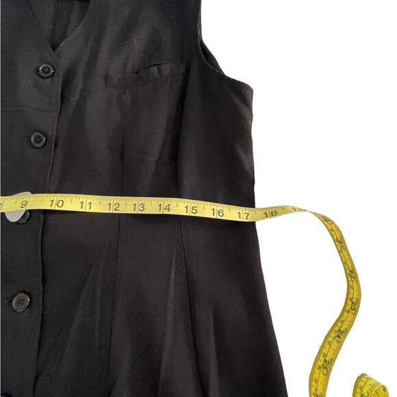 VTG GAP black long Sleeveless midi button down dress size 8 - Picture 6 of 9